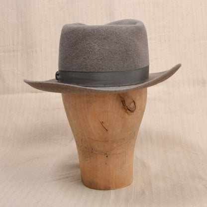 Vintage Borsalino Fellfilz Hut Made in Italy ca. 54cm - Grau
