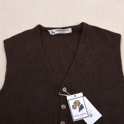 Lemmermayer Vienna 100% Prime Alpaca Sweater Vest/Waistcoat Made in Austria - Brown