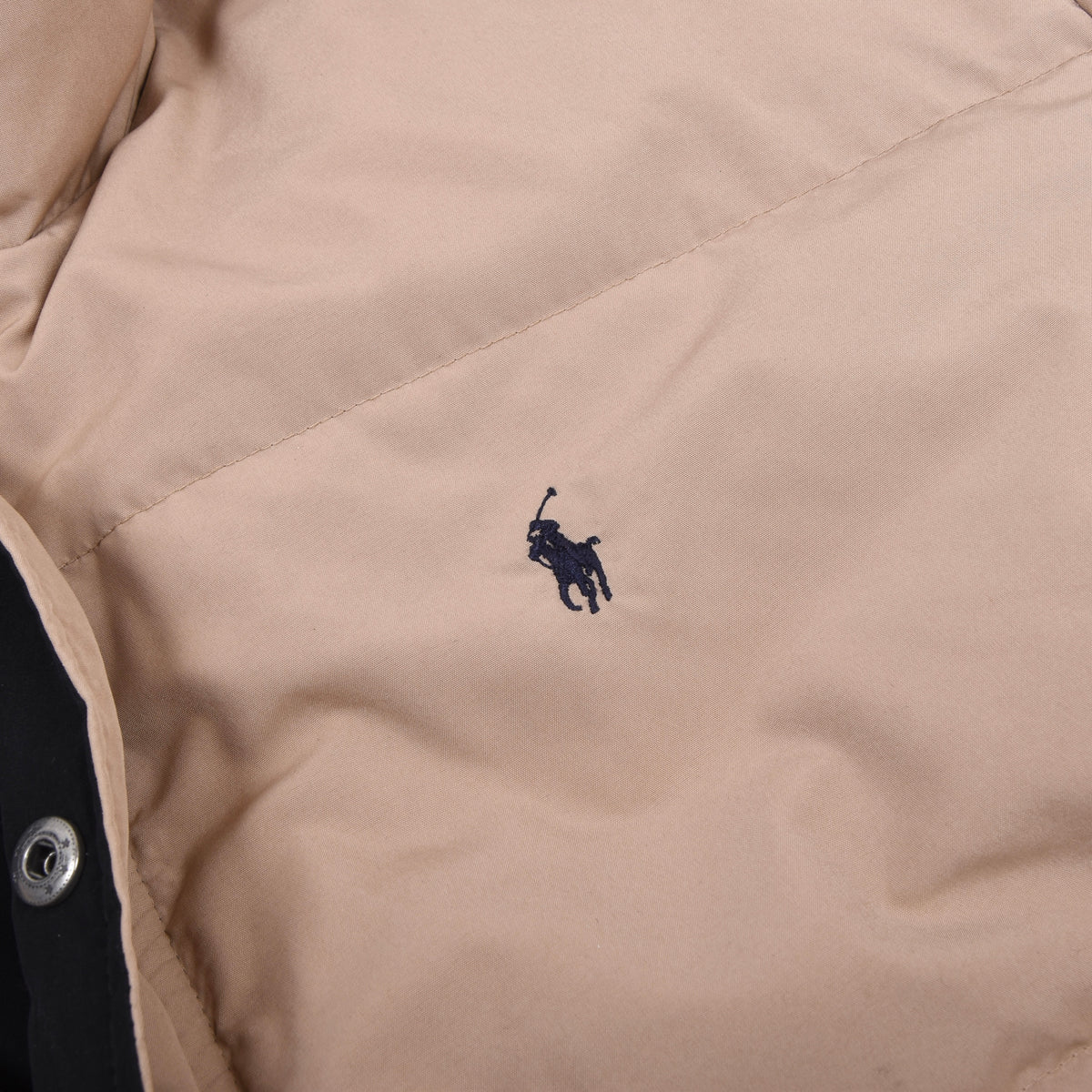 Vintage Polo Ralph Lauren Reversible Daunen Pufferjacke Gr. M - Beige/Schwarz