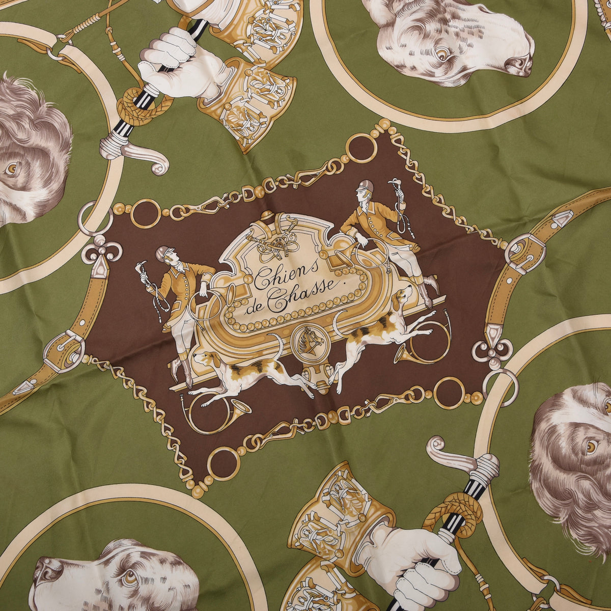 Bellotti Seide Tuch 86 cm x 86 cm Made in Italy - Jagdhunde