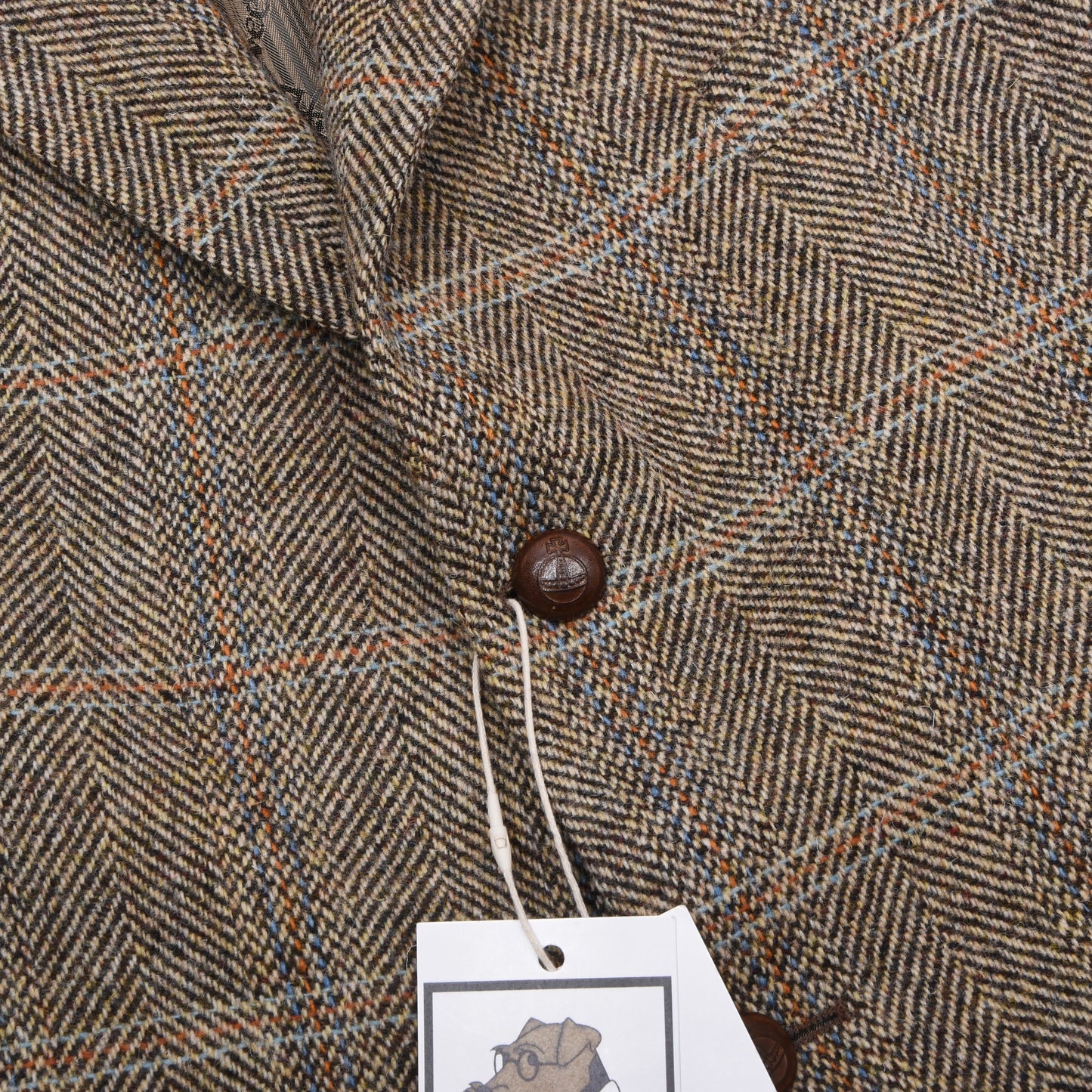 Barutti Harris Tweed Sakko Gr. 28/S46 ca. 62,5cm - Hellbraun Windowpane