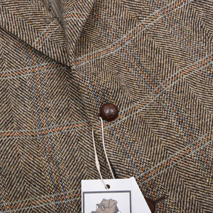 Barutti Harris Tweed Sakko Gr. 28/S46 ca. 62,5cm - Hellbraun Windowpane