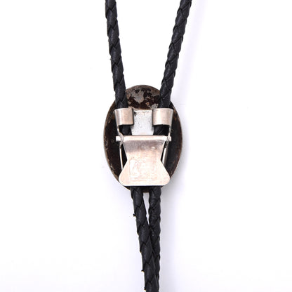 Vintage Nel J Southwestern Sterling Silver & Turquoise Bolo Tie