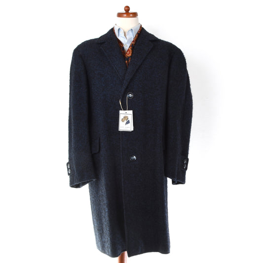 Minarik Handmade Belted Back Overcoat ca. 61cm - Blue & Black