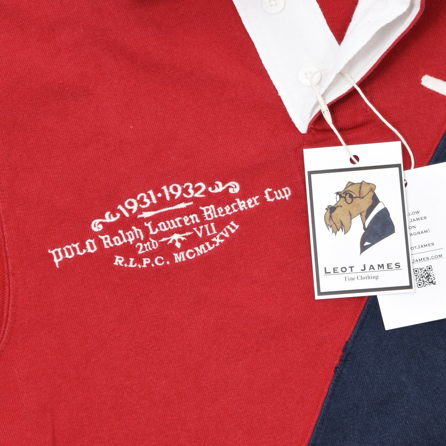 Polo Ralph Lauren Bleecker Cup Polo Shirt Size S Custom Fit Chest 50cm - Red & Navy