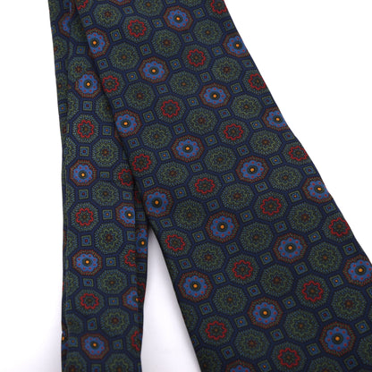 Resmann x Drake's Ancient Madder Silk Tie Made in England - Blue Sunburst