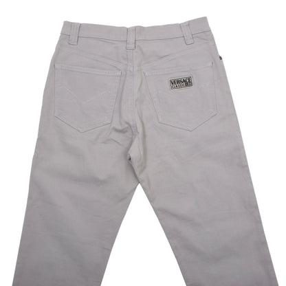 Vintage V2 Versace 5 Pocket Hose Größe W32 ca. 38cm Made in Italy - Grau-Beige