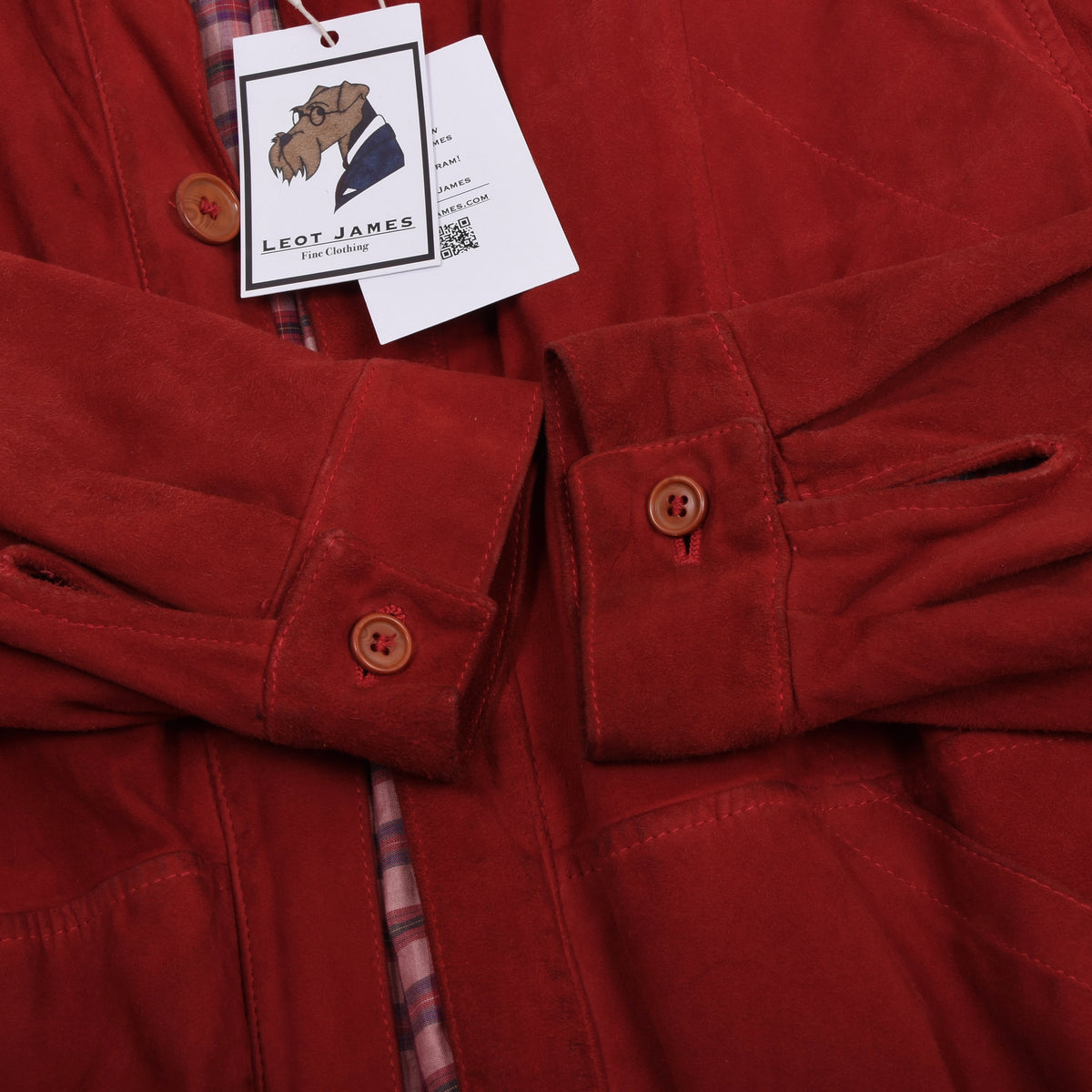 Vintage Schiatti & Co. Suede Blouson/Jacket Made in Italy  - Fire Engine Red