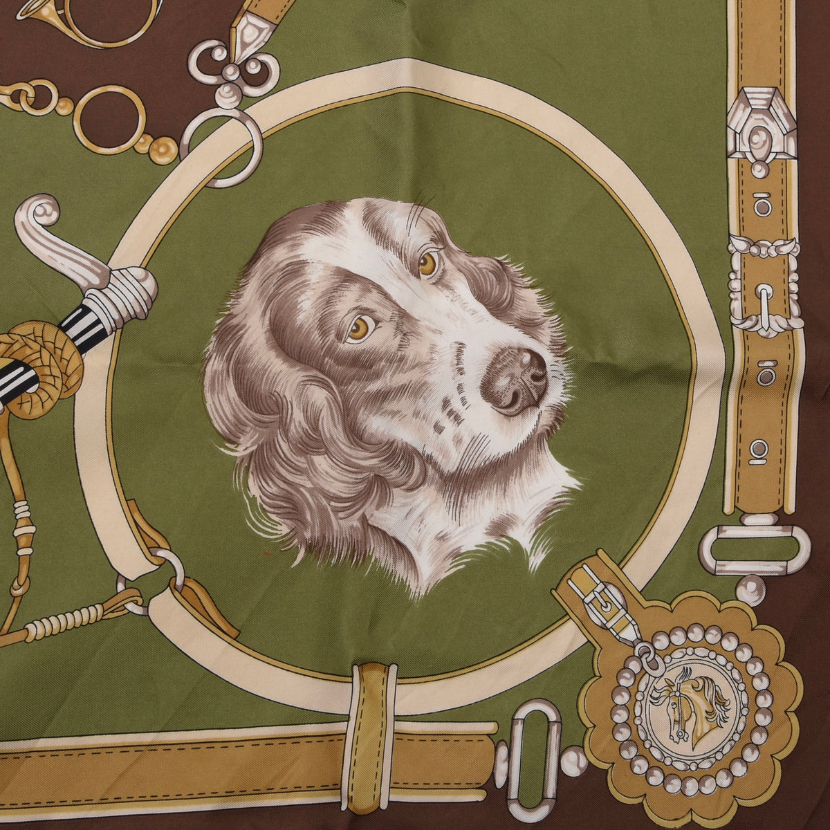 Bellotti Seide Tuch 86 cm x 86 cm Made in Italy - Jagdhunde