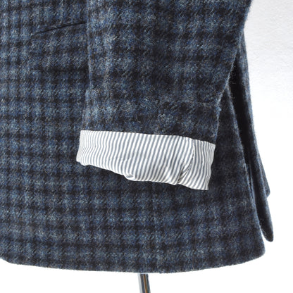 Barutti Harris Tweed Jacket Size 27/S44 ca. 58.5cm - Blue Plaid