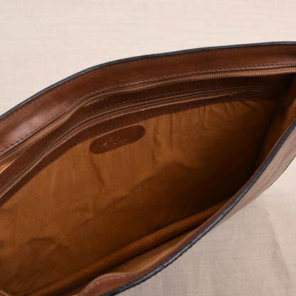 NOS Salamander Trend Leder Aktenmappe Made in Italy ca. 36cm - Braun