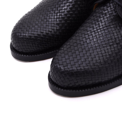 Handmacher Loafers aus gewebtem Leder Größe 6.5 - Schwarz