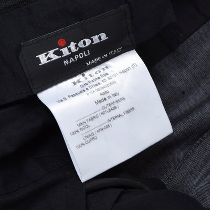 Kiton Napoli 13.2 Micron Wool Suit Size 54  ca. 57.5cm - Grey Plaid