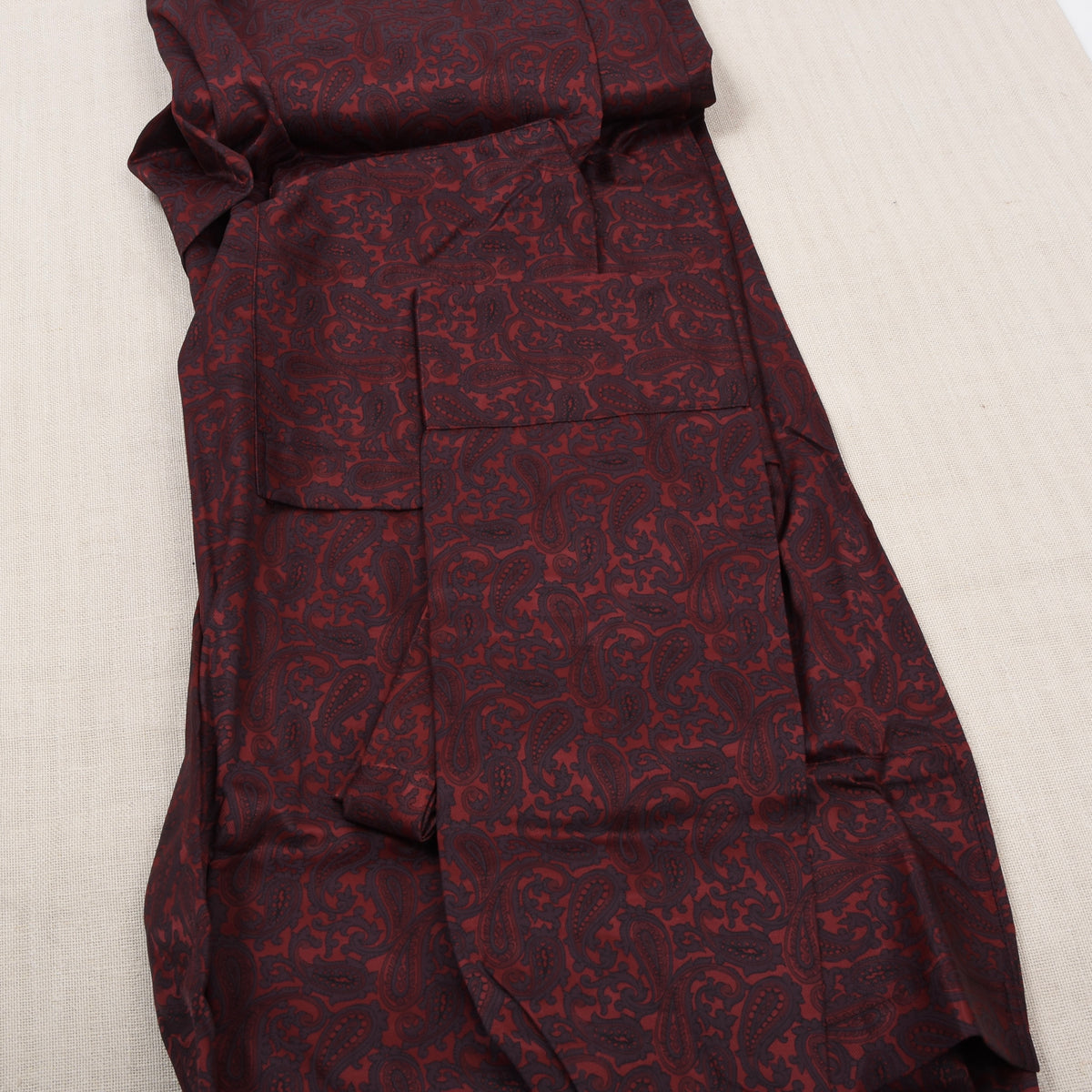 NOS 1960er-1970er Arido Morgenmantel Gr. 48 - Rot Paisley