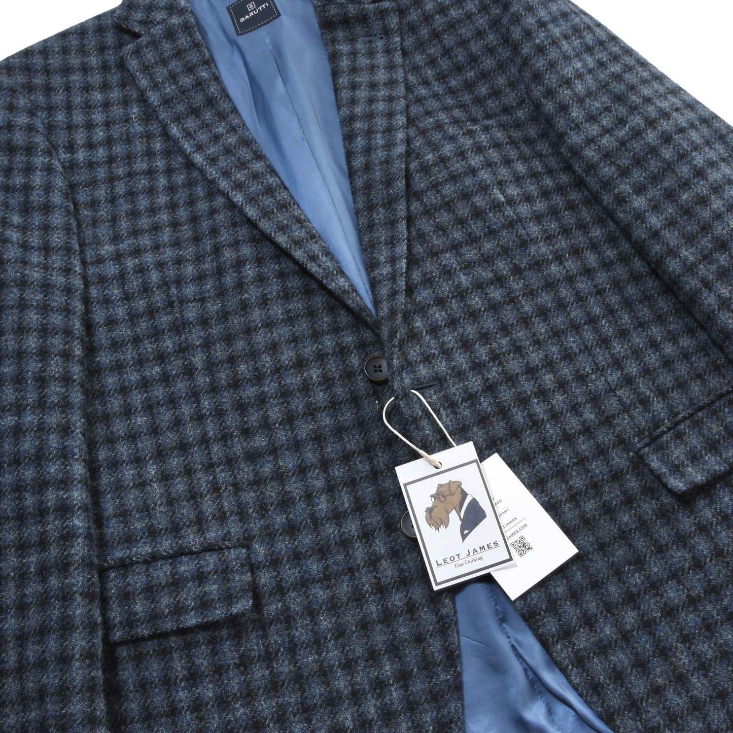 Barutti Harris Tweed Jacket Size 27/S44 ca. 58.5cm - Blue Plaid