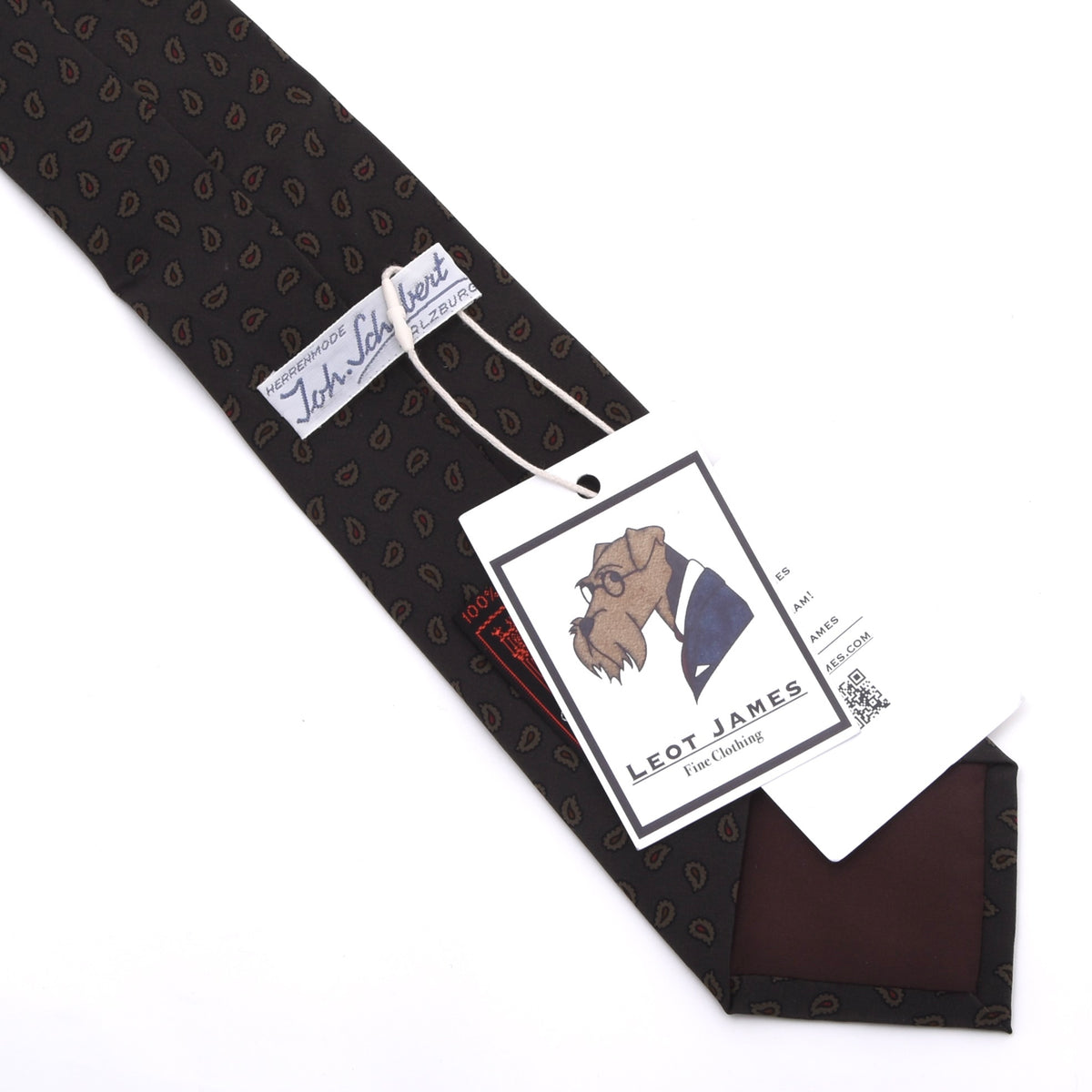Vintage Altea Milano Ancient Madder Silk Tie 140cm - Brown-Grey Paisley