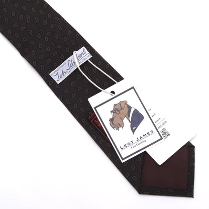 Vintage Altea Milano Ancient Madder Silk Tie 140cm - Brown-Grey Paisley