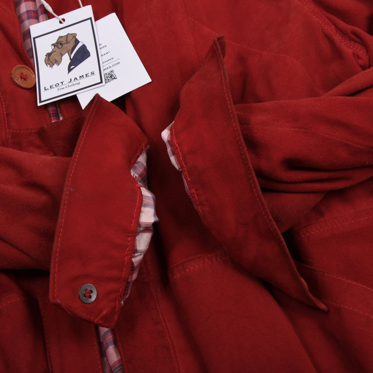 Vintage Schiatti & Co. Suede Blouson/Jacket Made in Italy  - Fire Engine Red