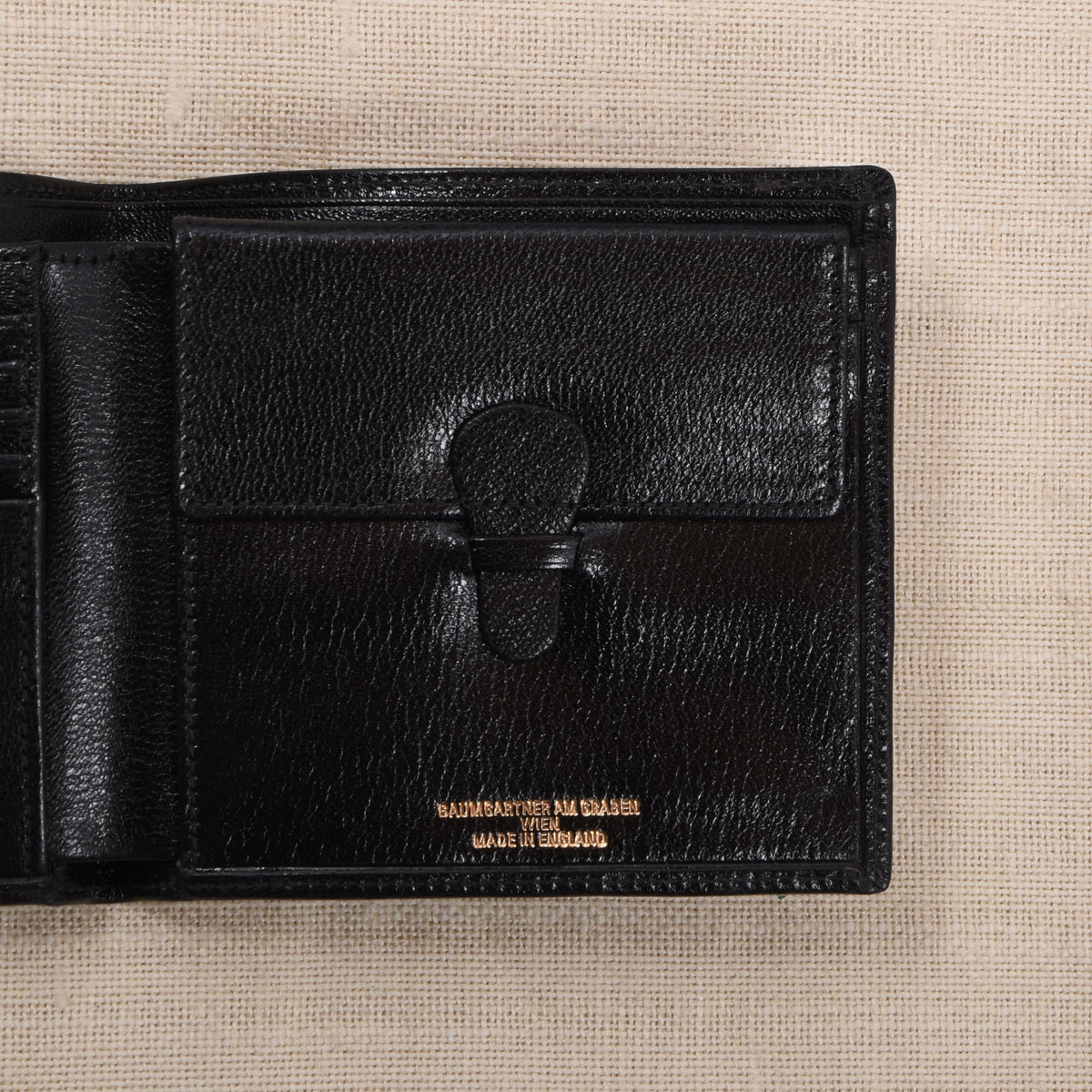 NOS Baumgartner am Graben Wien Feat. 1/10 9kt Gold Leather Wallet - Black
