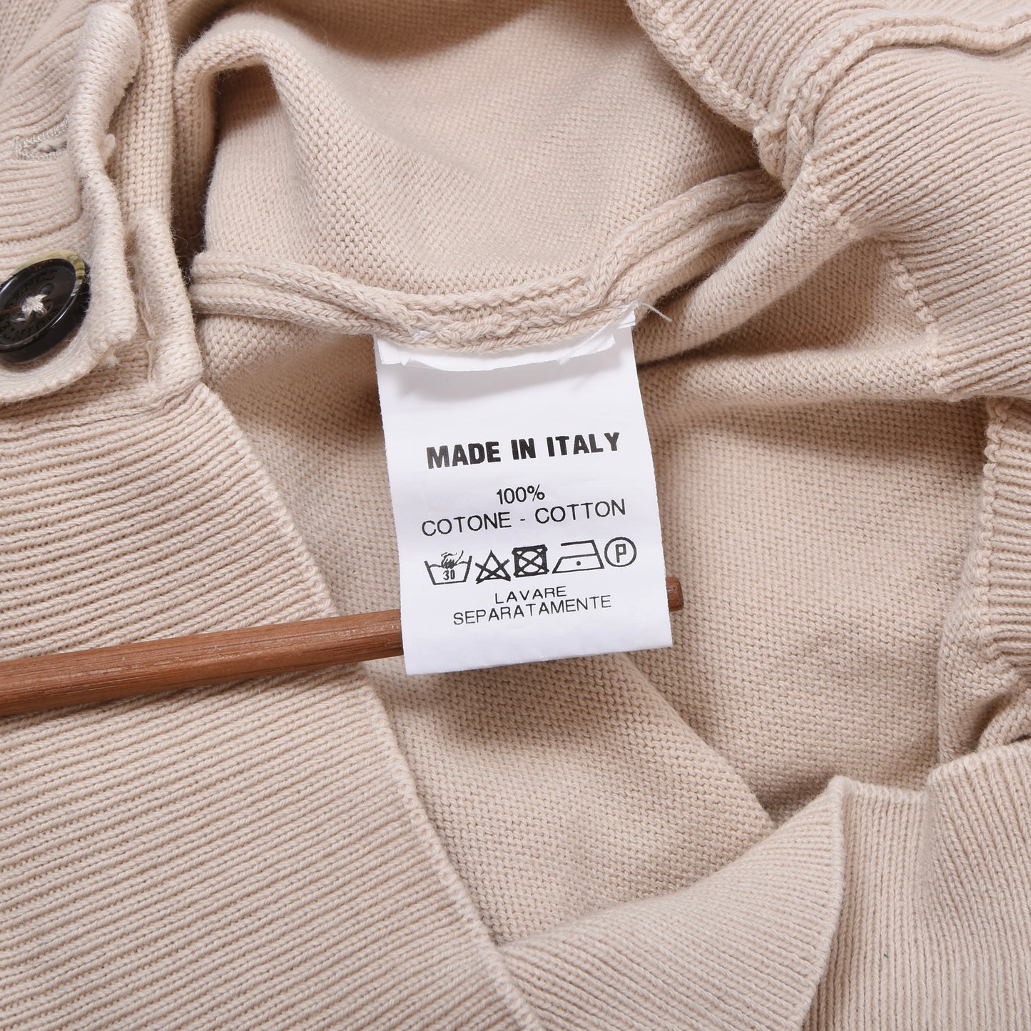 Quintessence Firenze Cotton Cardigan Sweater Chest ca. 46.5cm - Cream