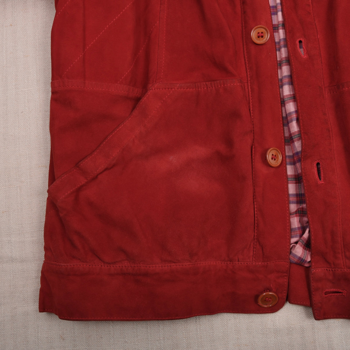 Vintage Schiatti & Co. Suede Blouson/Jacket Made in Italy  - Fire Engine Red