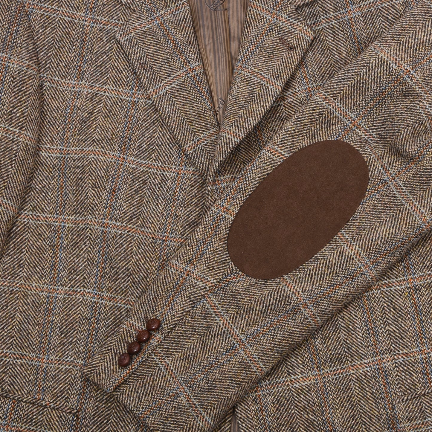 Barutti Harris Tweed Sakko Gr. 28/S46 ca. 62,5cm - Hellbraun Windowpane
