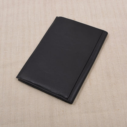 NOS Creation Weiss Büffelleder Reisebrieftasche - Schwarz