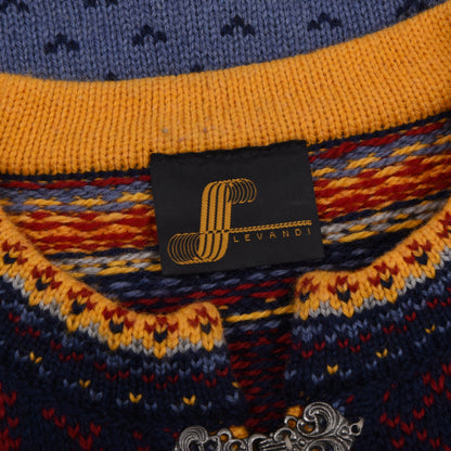 Levandi 100% Wolle Fair Isle/Nordic Pullover Gr. L