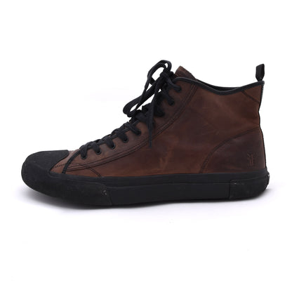 Frye Chambers High-Top-Sneakers aus geöltem Leder, Größe 12 - Braun