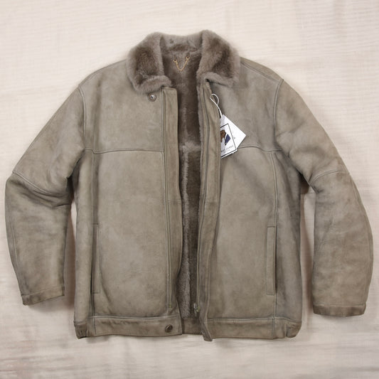 Vintage Lazaride Spanish Shearling Jacket Size 50 - Taupe