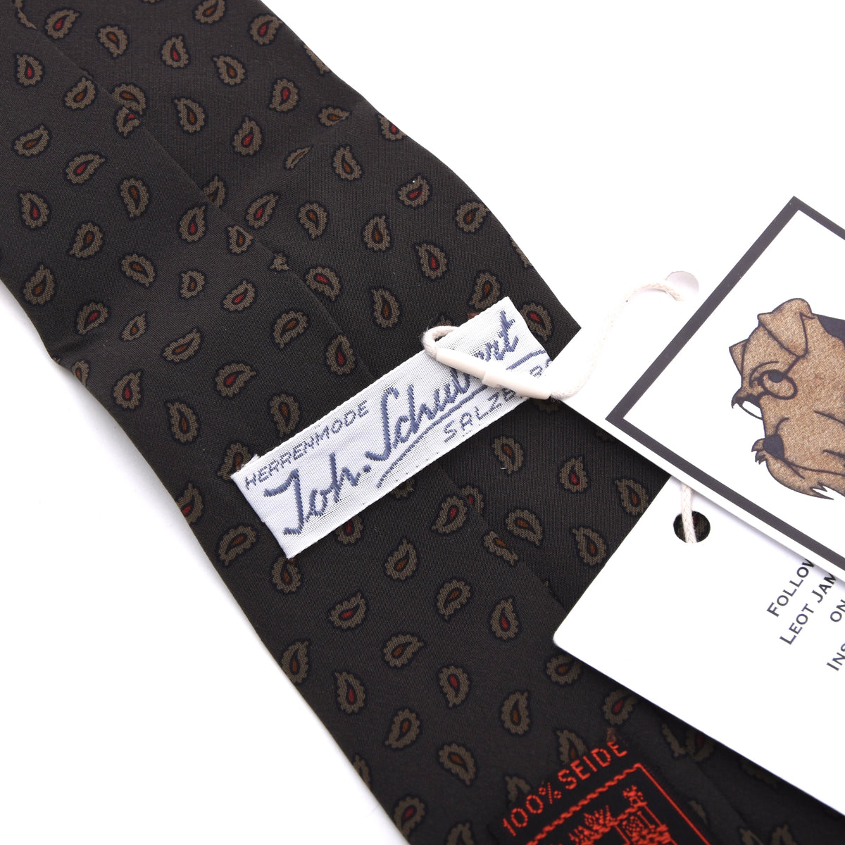 Vintage Altea Milano Ancient Madder Silk Tie 140cm - Brown-Grey Paisley