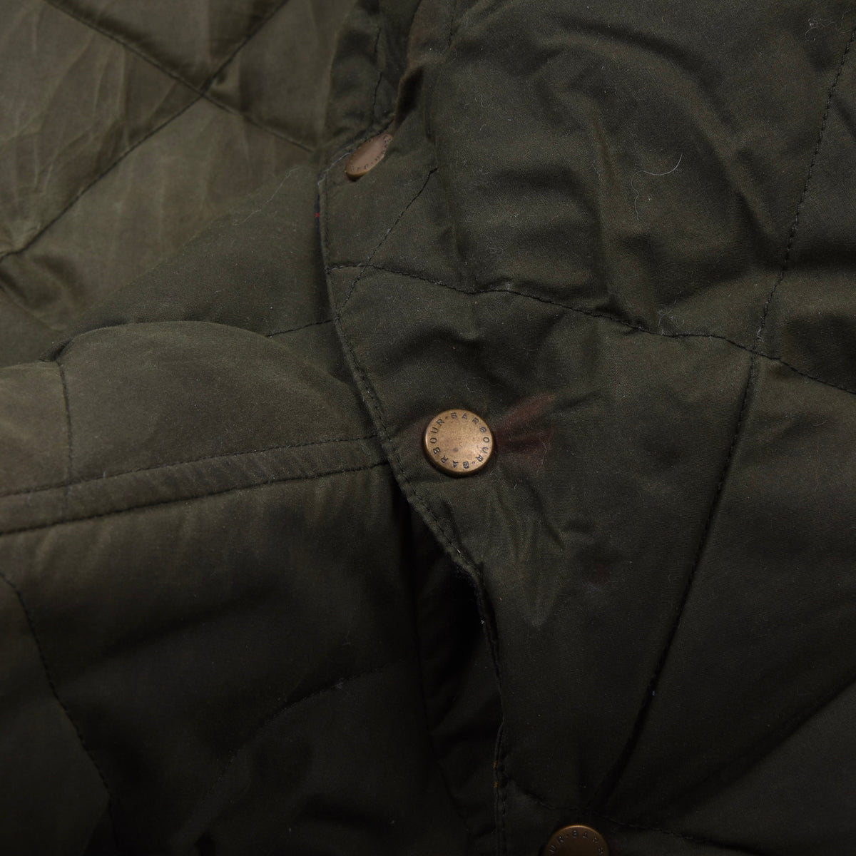 Barbour Waxed Baumwolle Daunen Pufferjacke (Explorer) Gr. M - Green