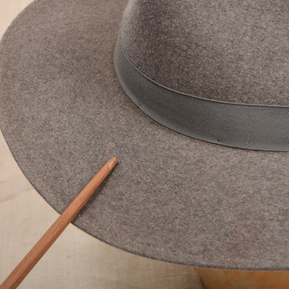 Vintage Borsalino Fellfilz Hut Made in Italy ca. 54cm - Grau