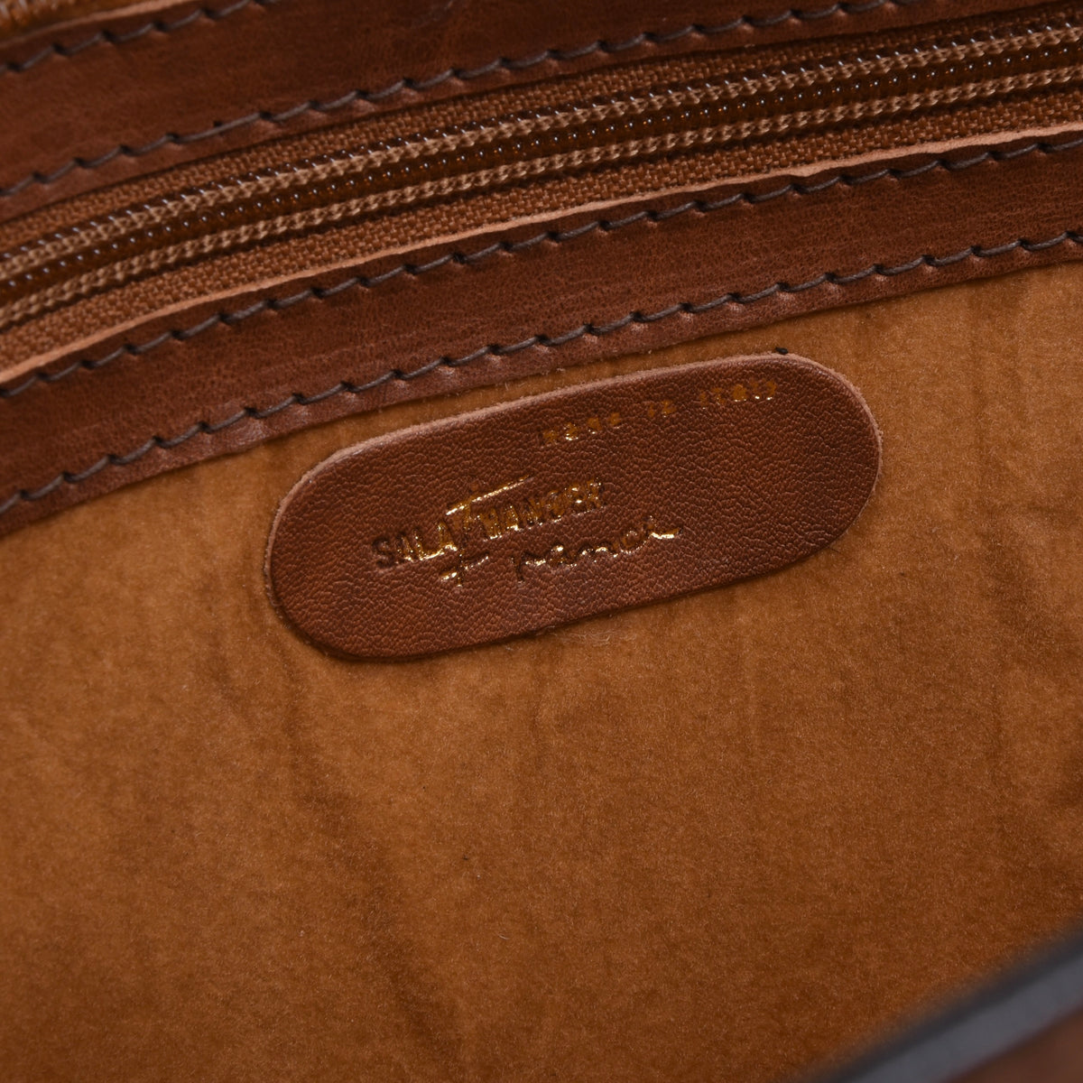 NOS Salamander Trend Leder Aktenmappe Made in Italy ca. 36cm - Braun