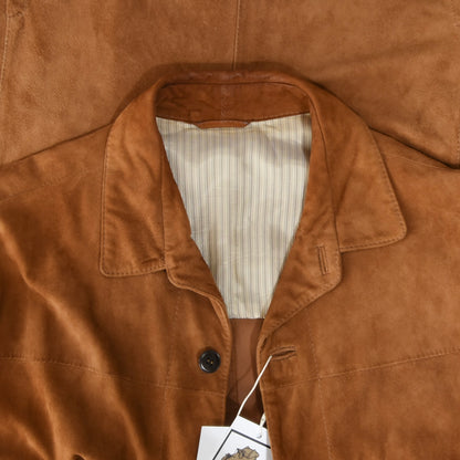 Don Gil Unlined Goat Suede Jacket Size S/48 - Tobacco Brown