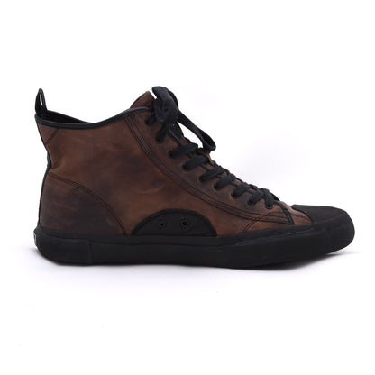 Frye Chambers High-Top-Sneakers aus geöltem Leder, Größe 12 - Braun