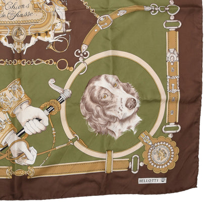 Bellotti Seide Tuch 86 cm x 86 cm Made in Italy - Jagdhunde