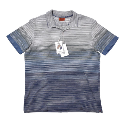 Missoni Polo Shirt Size L ca. 54.5cm - Blue Stripe