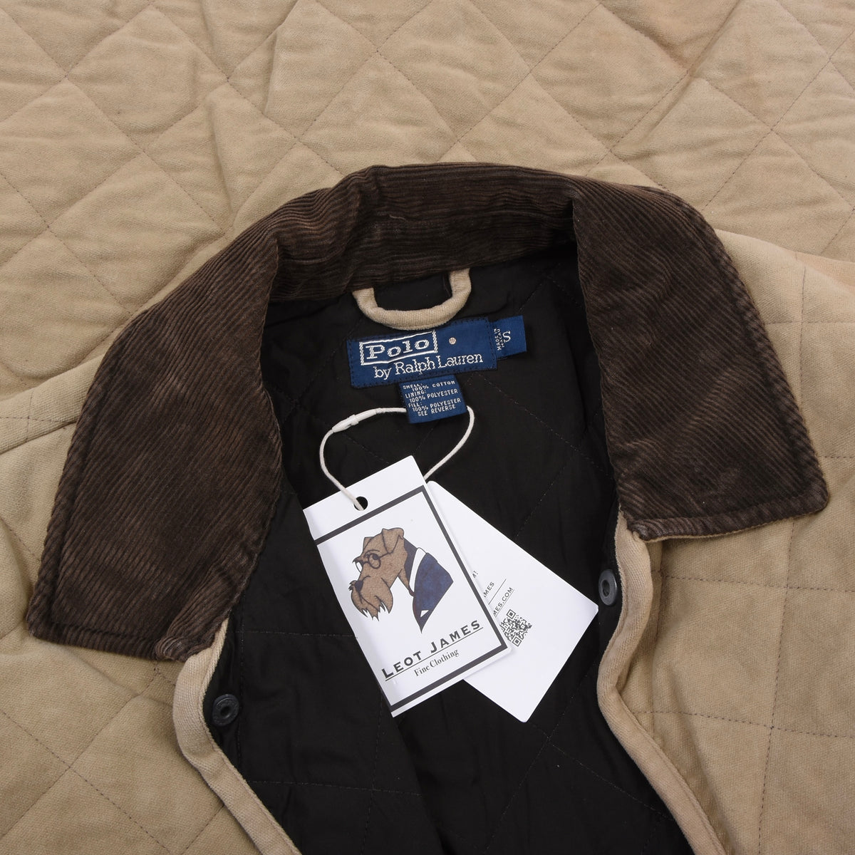 Polo Ralph Lauren Moleskin Steppjacke Gr. S - Beige