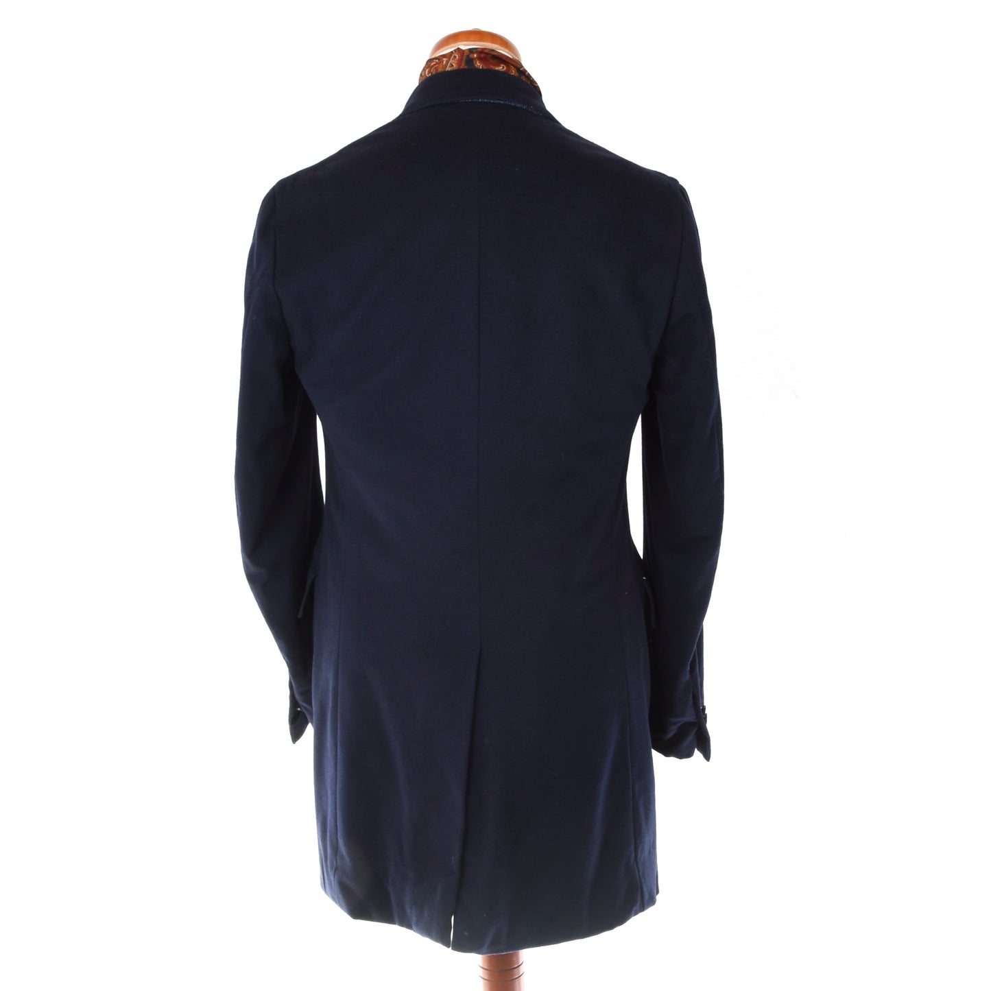 Isaia Napoli Aquawool Overcoat Size 46 - Navy Blue