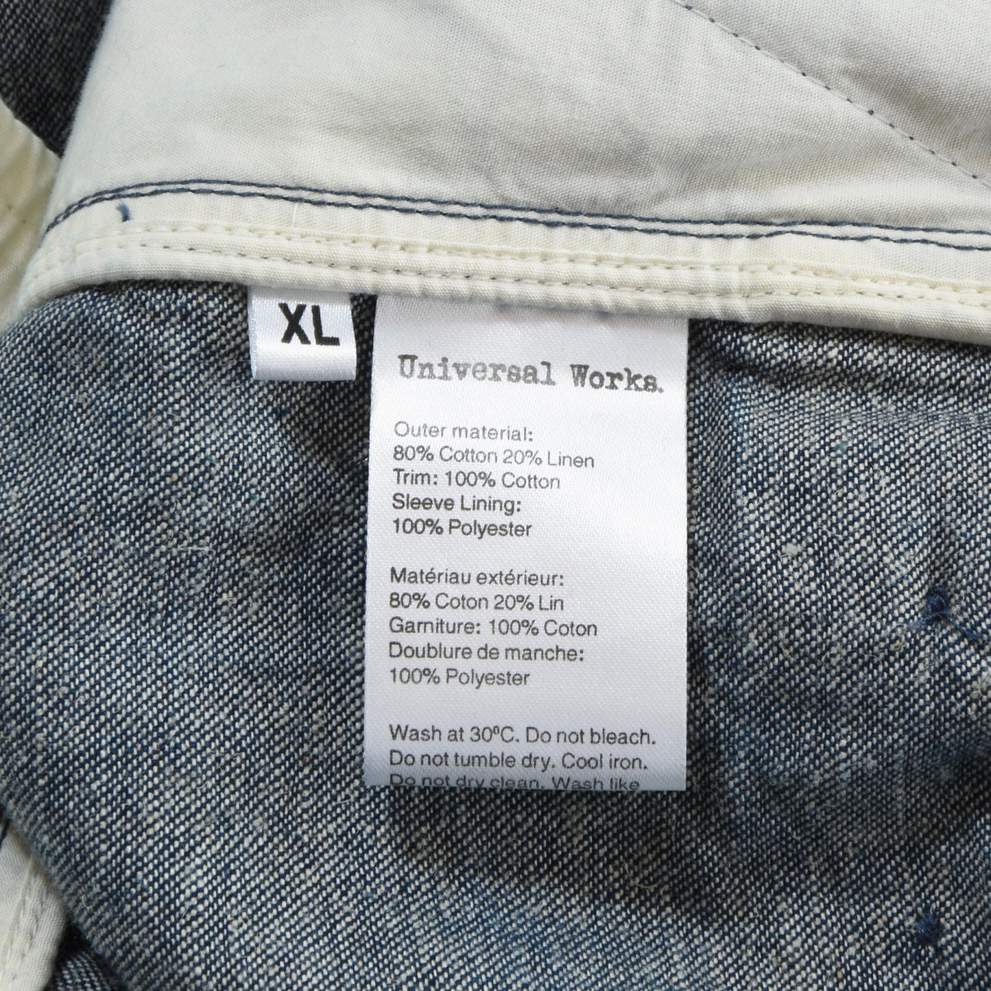 Universal Works Cotton Linen Blouson/Jacket Size XL - Blue