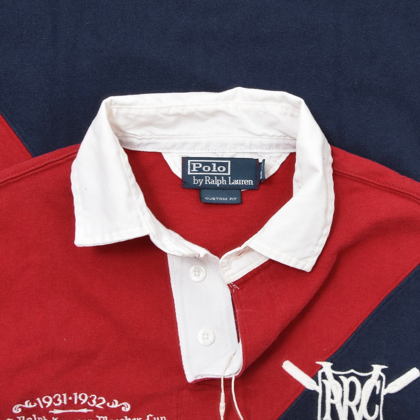 Polo Ralph Lauren Bleecker Cup Polo Shirt Size S Custom Fit Chest 50cm - Red & Navy