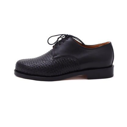 Handmacher Loafers aus gewebtem Leder Größe 6.5 - Schwarz