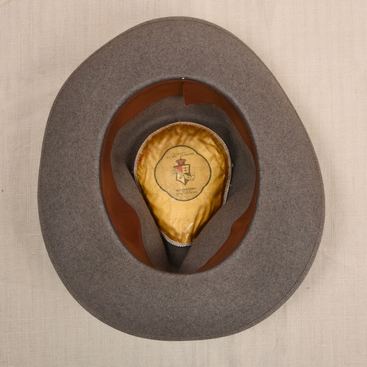 Vintage Borsalino Fellfilz Hut Made in Italy ca. 54cm - Grau
