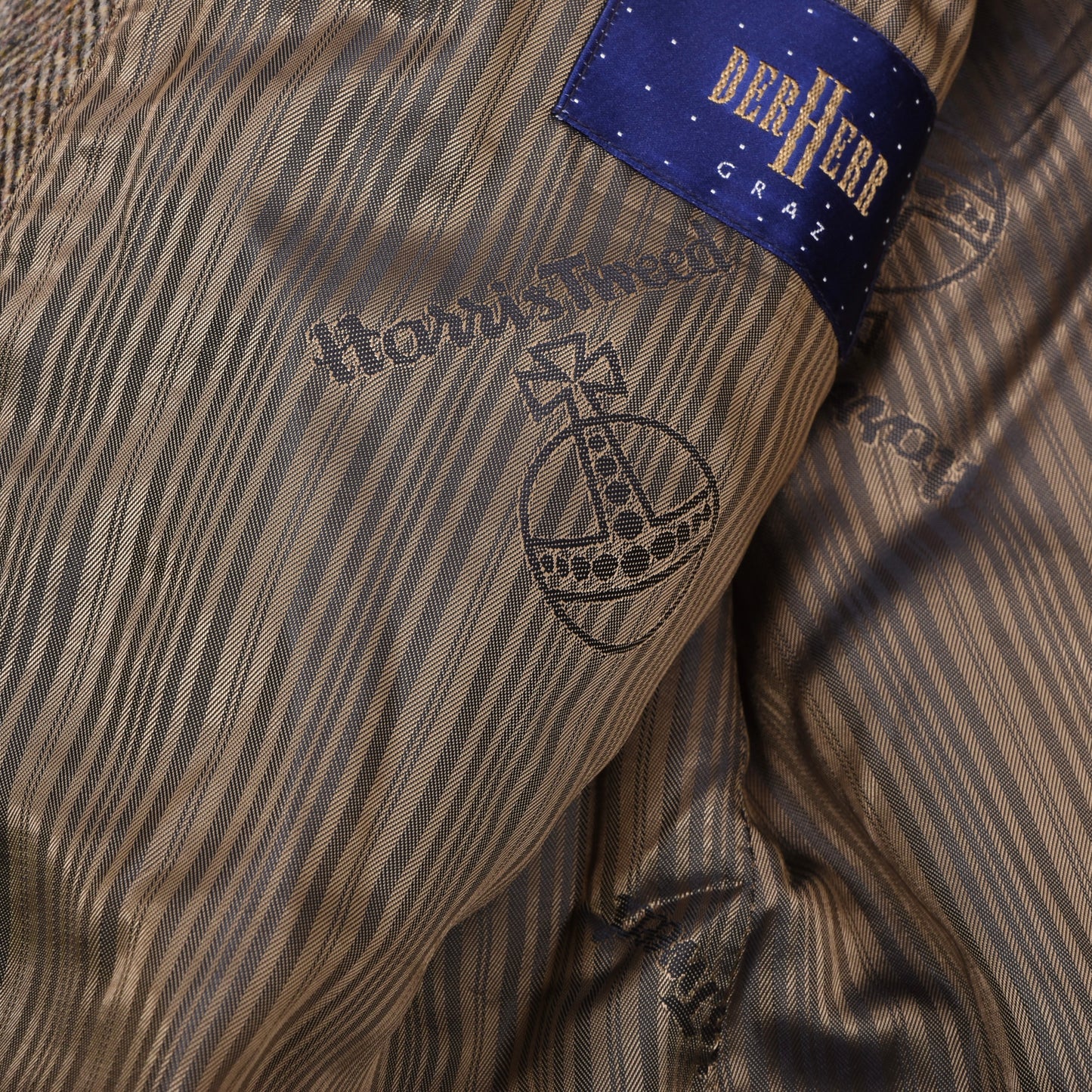 Barutti Harris Tweed Sakko Gr. 28/S46 ca. 62,5cm - Hellbraun Windowpane