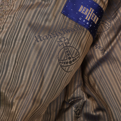 Barutti Harris Tweed Sakko Gr. 28/S46 ca. 62,5cm - Hellbraun Windowpane