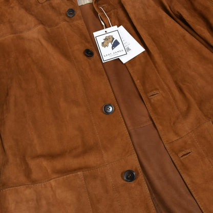 Don Gil Unlined Goat Suede Jacket Size S/48 - Tobacco Brown