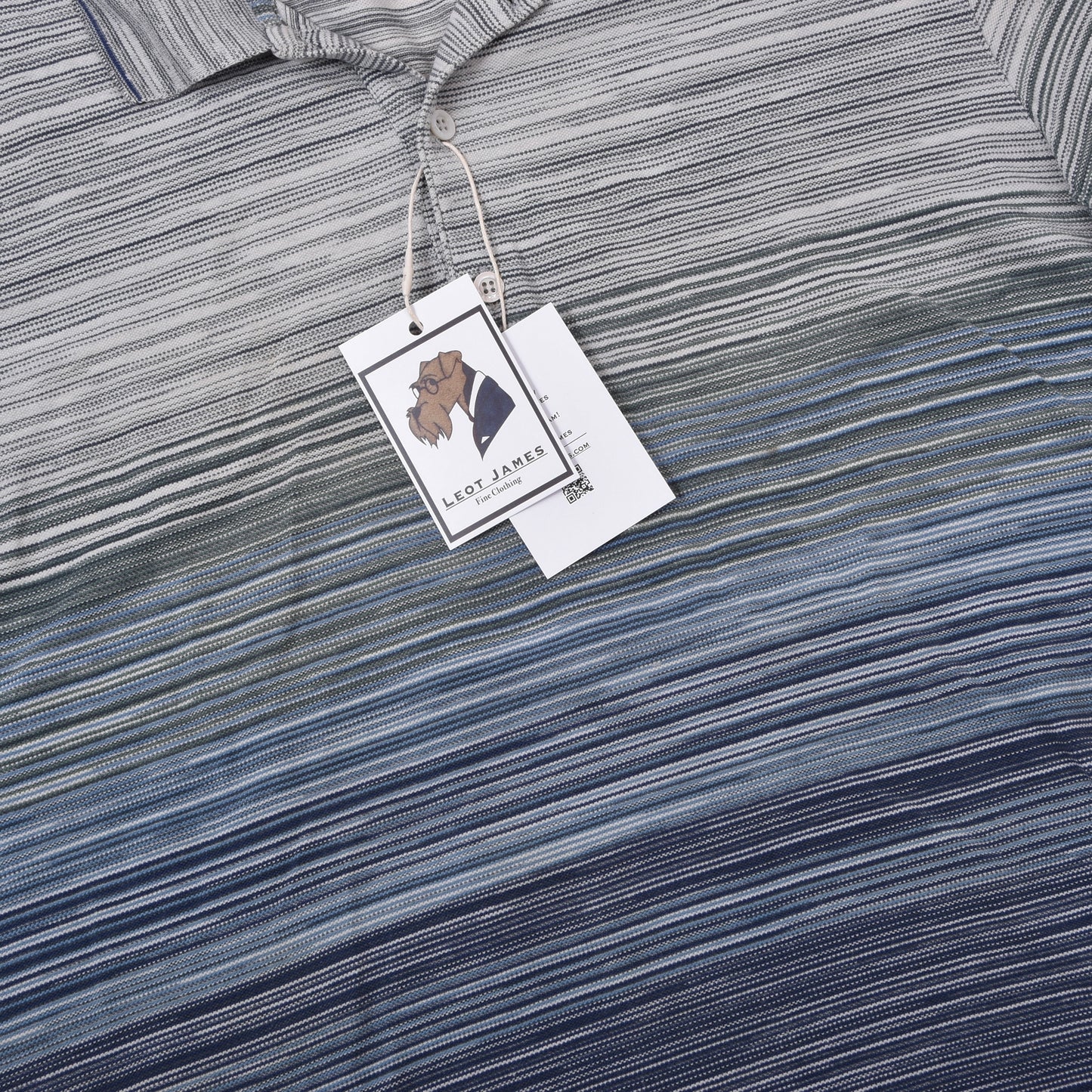 Missoni Polo Shirt Size L ca. 54.5cm - Blue Stripe