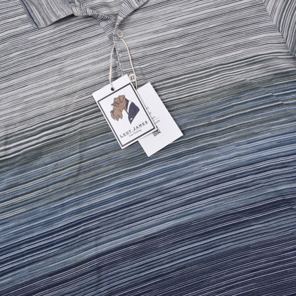 Missoni Polo Shirt Size L ca. 54.5cm - Blue Stripe