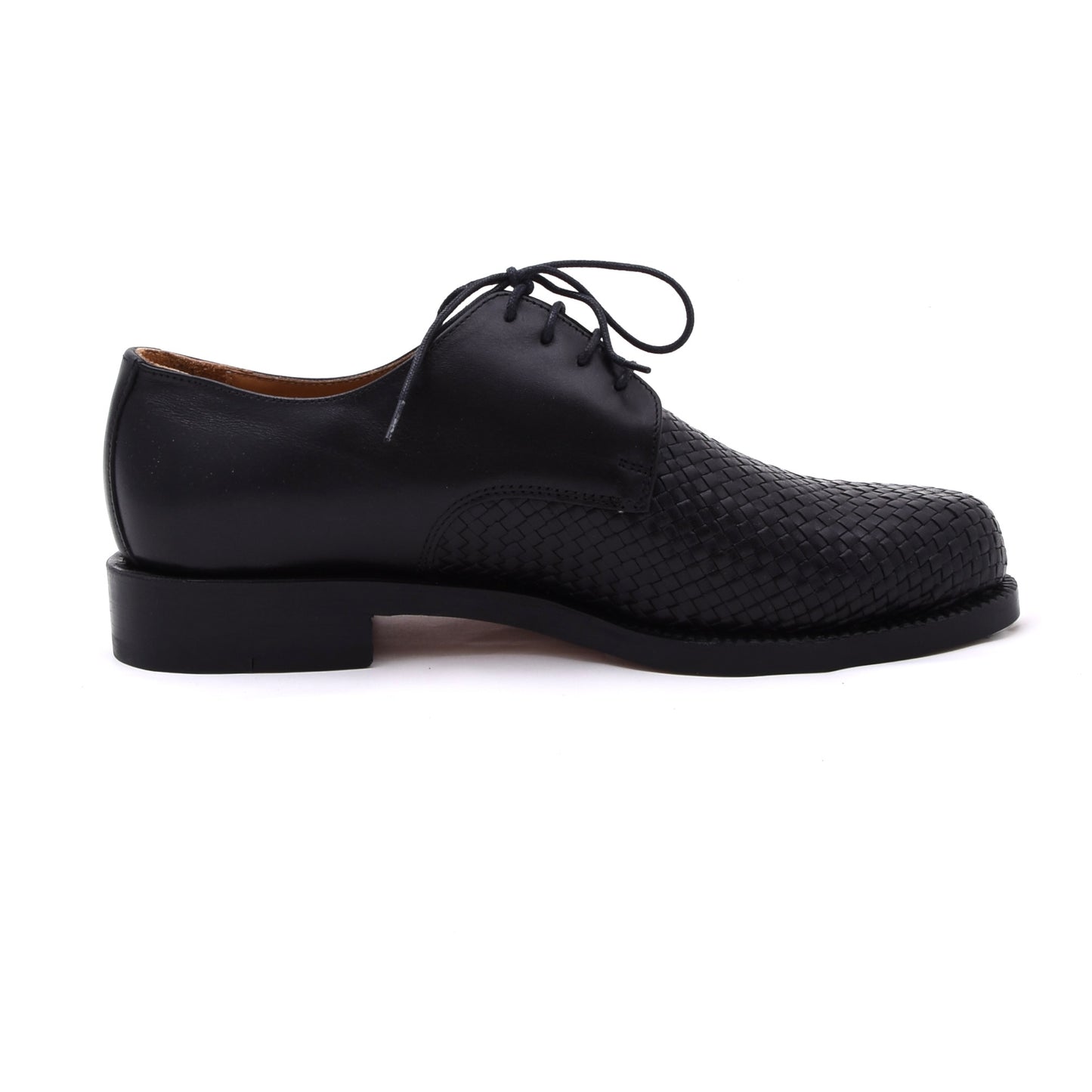 Handmacher Loafers aus gewebtem Leder Größe 6.5 - Schwarz
